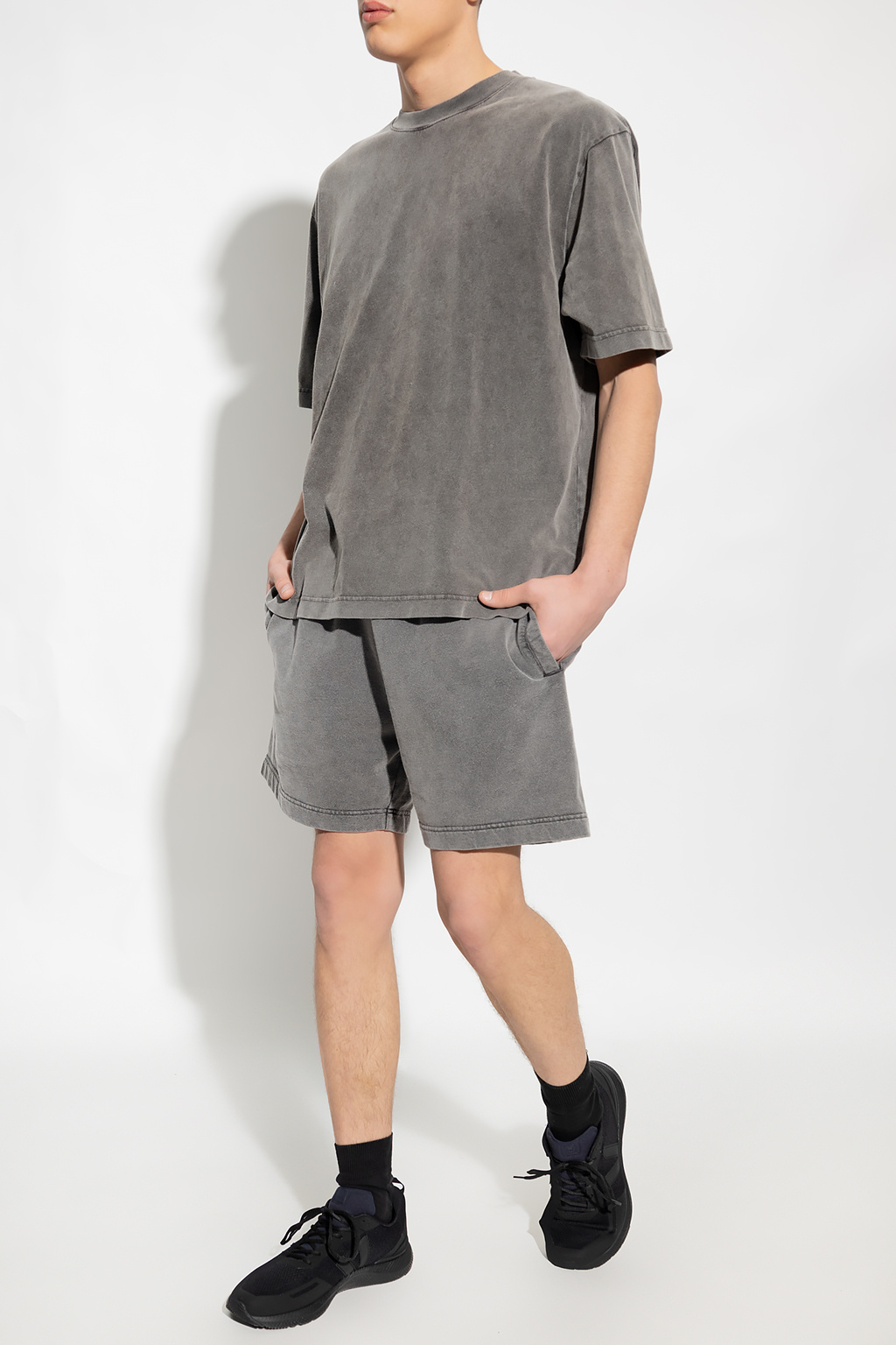 【CPGN STUDIO】Illustrat Sweat Short Pants GORGLITTER Men's Letter Graphic Shorts Drawstring Elastic